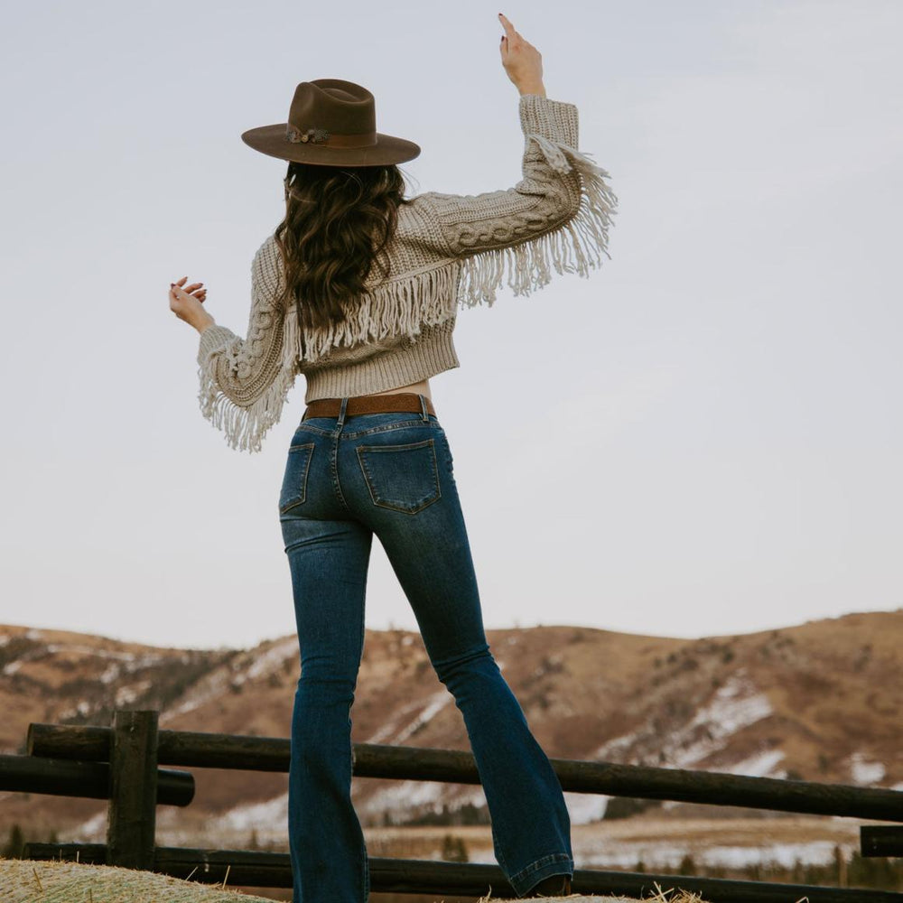 Cream Fringed Cardigan Tan | Women Stetson Sweaters
