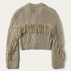 Cream Fringed Cardigan Tan | Women Stetson Sweaters