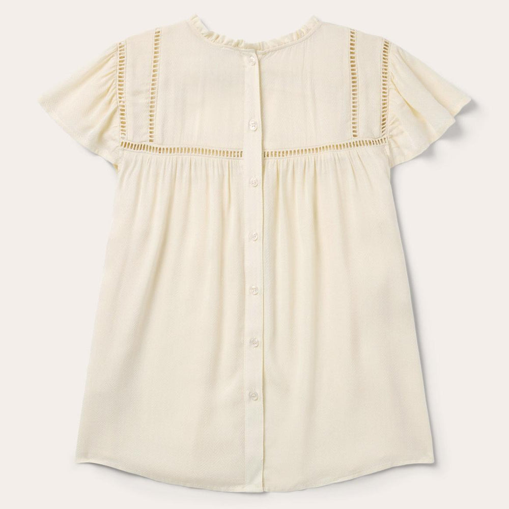 Cream Herringbone Blouse White | Women Stetson Blouses