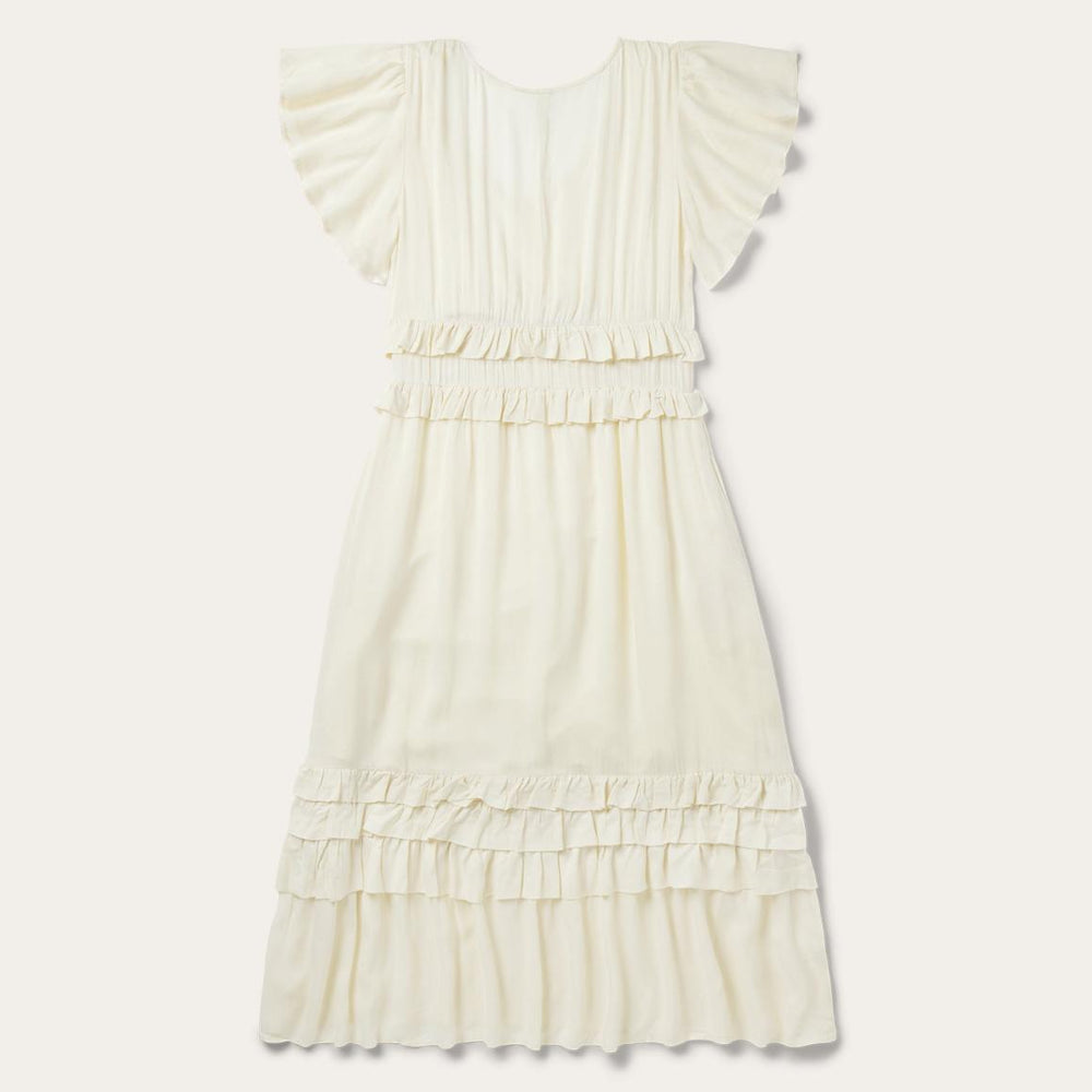 Cream Herringbone Dress White | Women Stetson Midi