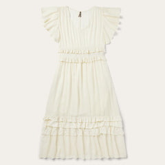 Cream Herringbone Dress White | Women Stetson Midi