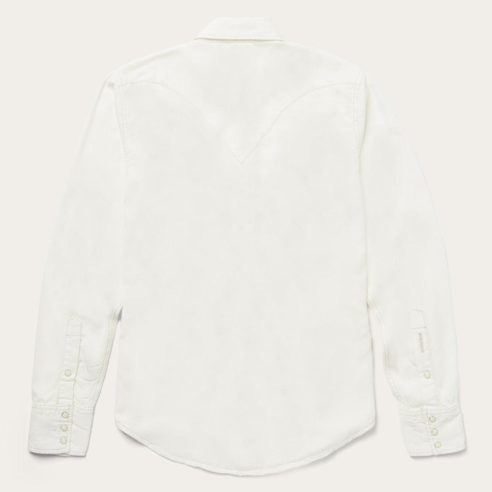 Cream Twill Shirt White | Men Stetson Western Shirts