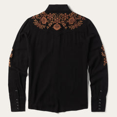 Crepe Western Shirt Black | Women Stetson Western Shirts