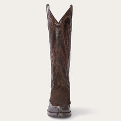 Dakota Brown Suede & Teju Cowboy Boot Brown | Women Stetson Western
