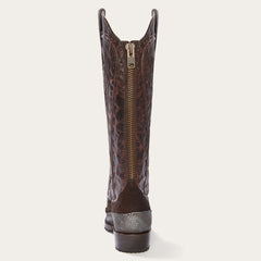 Dakota Brown Suede & Teju Cowboy Boot Brown | Women Stetson Western