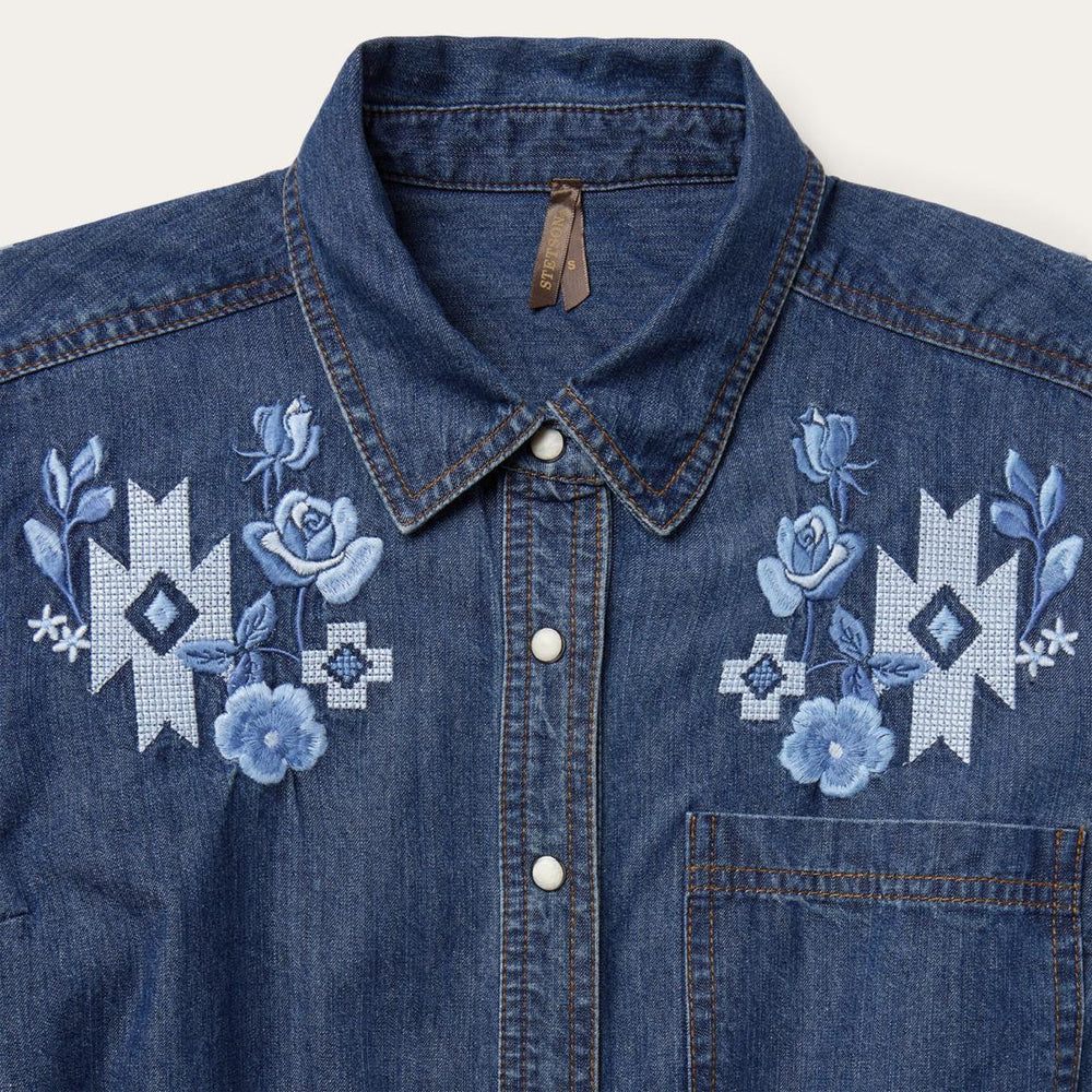 Dark Blue Denim Shirt Dress Blue | Women Stetson Mini
