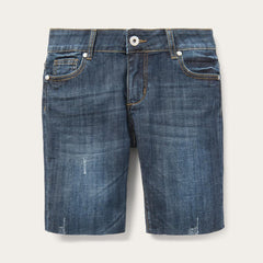 Dark Wash Denim Shorts Blue | Women Stetson Skirts & Shorts