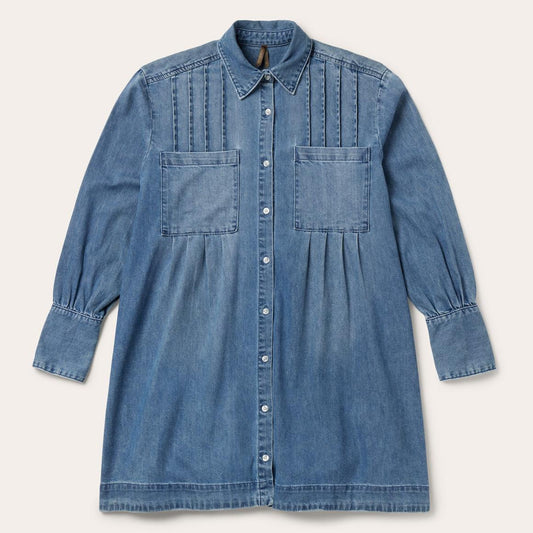 Denim Button Front Shirt Dress Blue | Women Stetson Mini