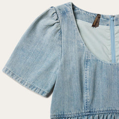 Denim Dress With Tiered Skirt Blue | Women Stetson Mini