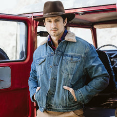 Denim Sherpa Jacket Blue | Men Stetson Jackets