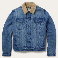 Denim Sherpa Jacket Blue | Men Stetson Jackets