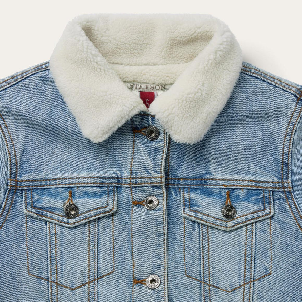 Denim Sherpa Lined Jacket Blue | Women Stetson Jackets