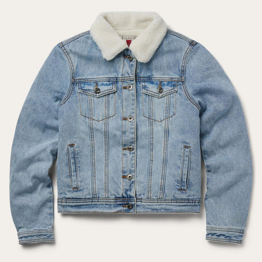 Denim Sherpa Lined Jacket Blue | Women Stetson Jackets