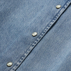 Denim Snap Front Blouse Blue | Women Stetson Blouses