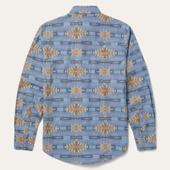 Desert Horizon Shirt Blue | Men Stetson Modern Cut