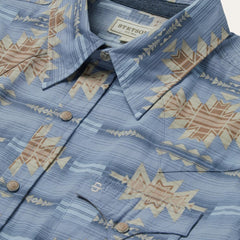 Desert Horizon Shirt Blue | Men Stetson Modern Cut