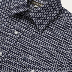 Diamond Geo Western Shirt Blue | Men Stetson Classic Cut