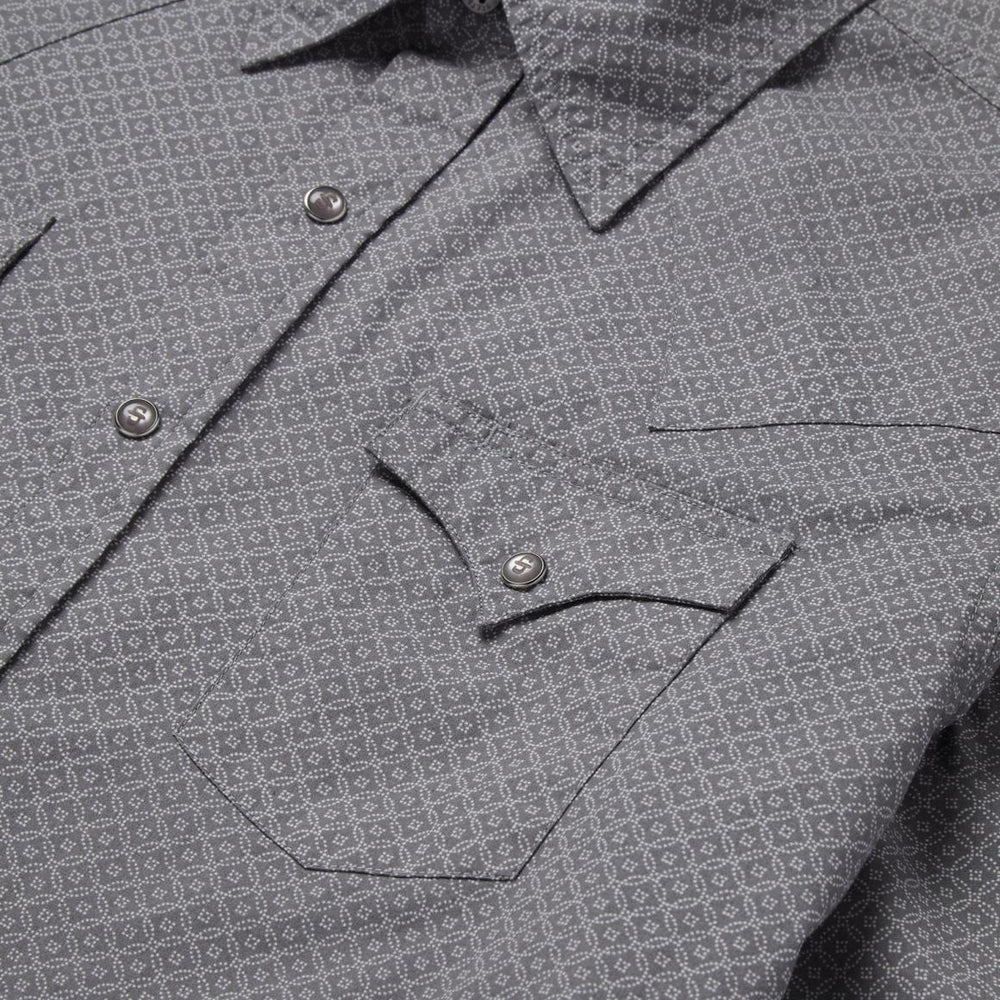 Diamond Print Western Shirt Grey | Men Stetson Modern Cut