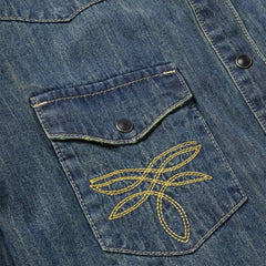 Dirty Denim Boyfriend Fit Shirt Blue | Women Stetson Denim Shirts