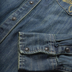 Dirty Denim Boyfriend Fit Shirt Blue | Women Stetson Western Shirts