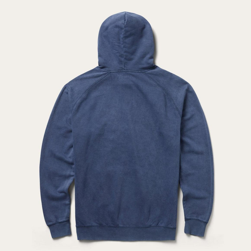 Distressed Logo Hooded Sweatshirt Blue | Men Stetson Sweaters & Hoodies