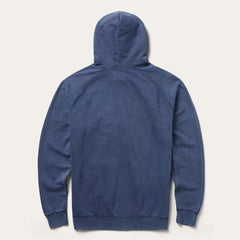 Distressed Logo Hooded Sweatshirt Blue | Men Stetson Sweaters & Hoodies