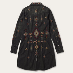 Embroidered Black Denim Shirt Dress Black | Women Stetson Mini