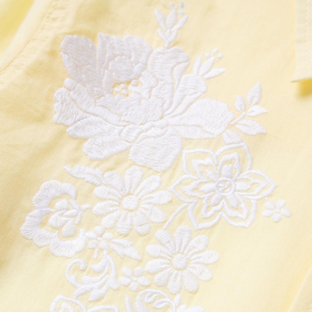 Embroidered Cotton Lawn Snap Front Shirt Yellow | Women Stetson Western Shirts