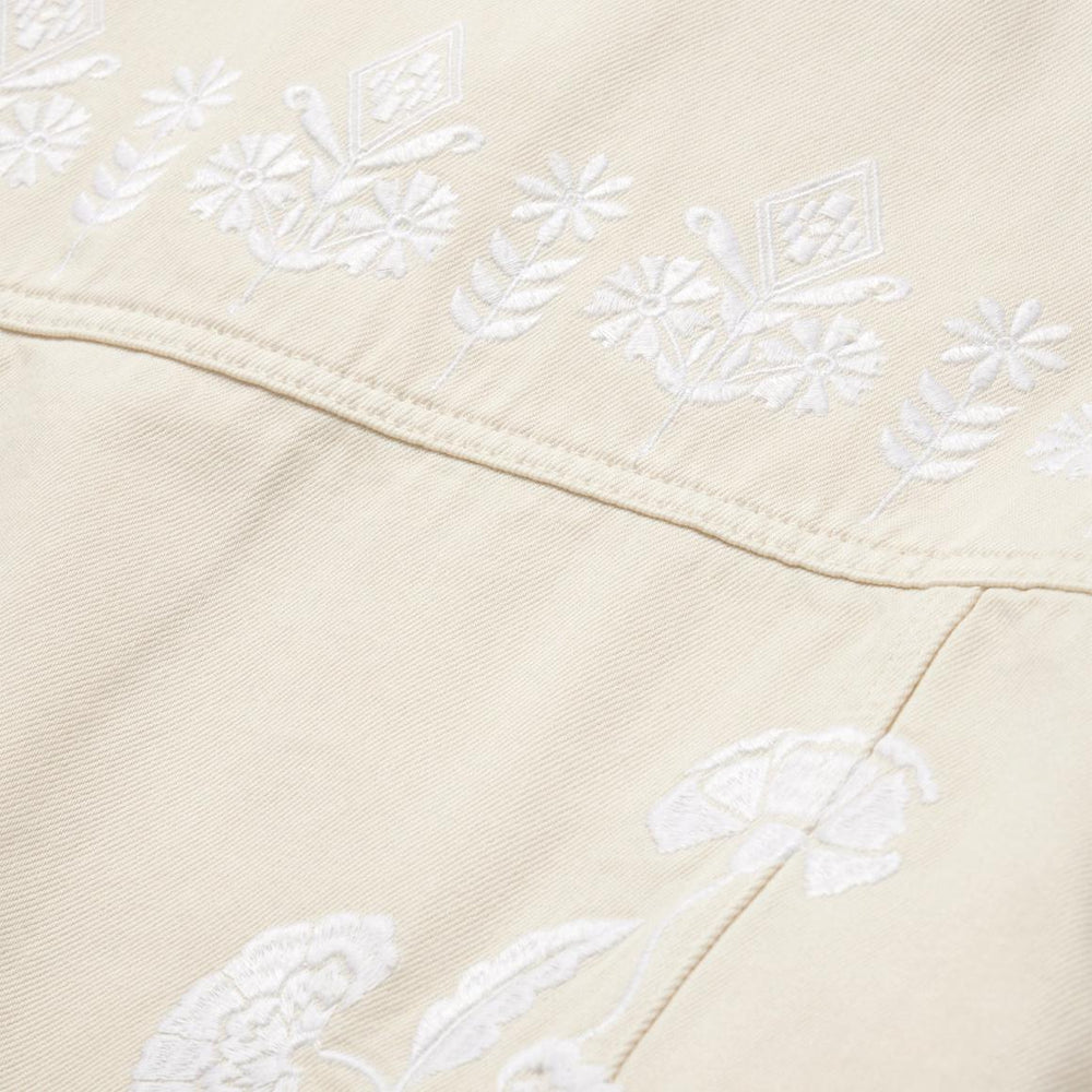 Embroidered Cream Denim Jacket White | Women Stetson Jackets