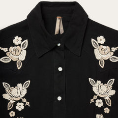 Embroidered Crepe Western Shirt Black | Women Stetson Western Shirts