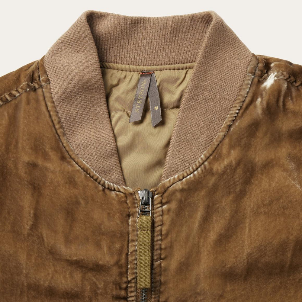 Embroidered Velvet Bomber Jacket Copper | Women Stetson Jackets