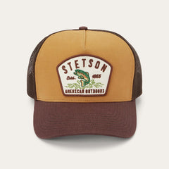Fishing Patch Trucker Cap Tan / Oxblood | Men/Women Stetson Caps & Truckers
