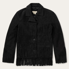 Fringe Suede Jacket Black | Women Stetson Fringe Jackets