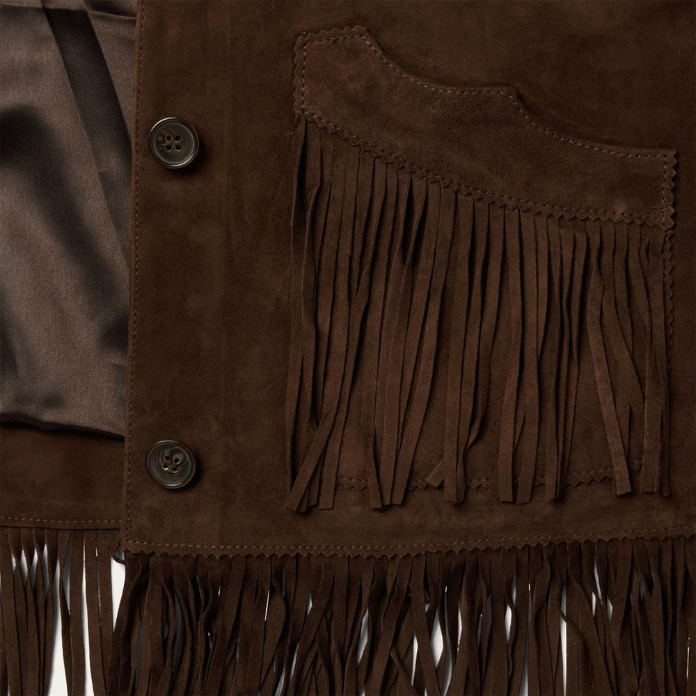 Fringe Suede Jacket Chocolate | Women Stetson Jackets