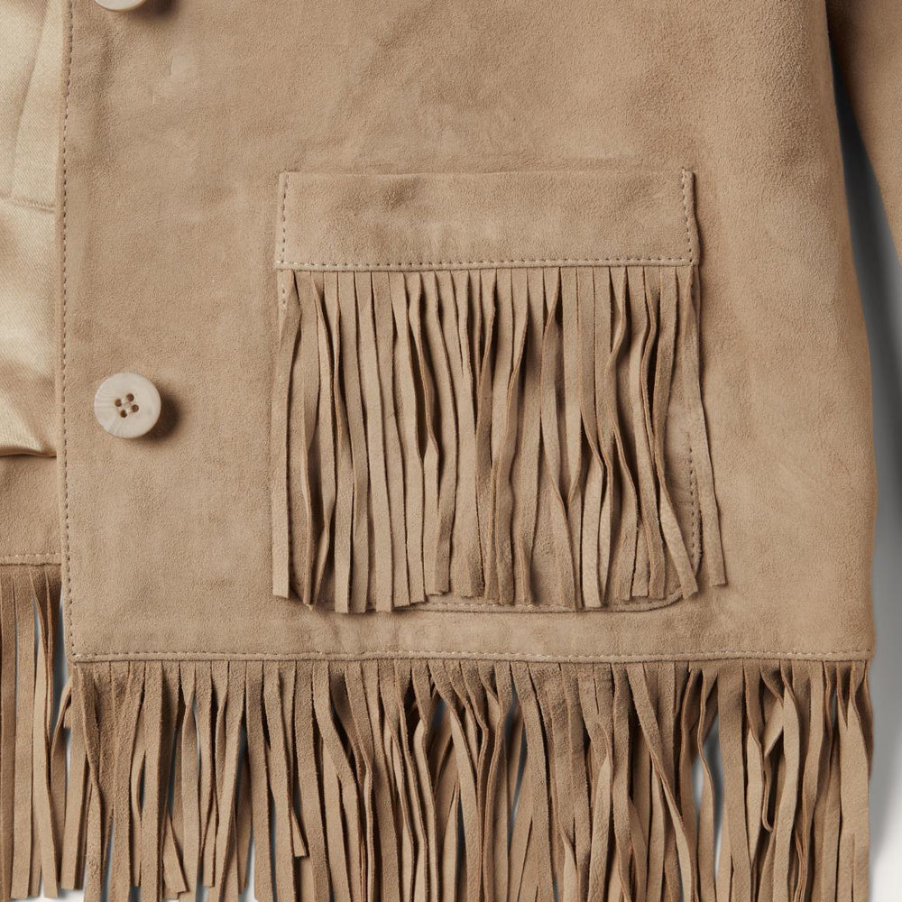 Fringe Suede Jacket Light Tan | Women Stetson Fringe Jackets