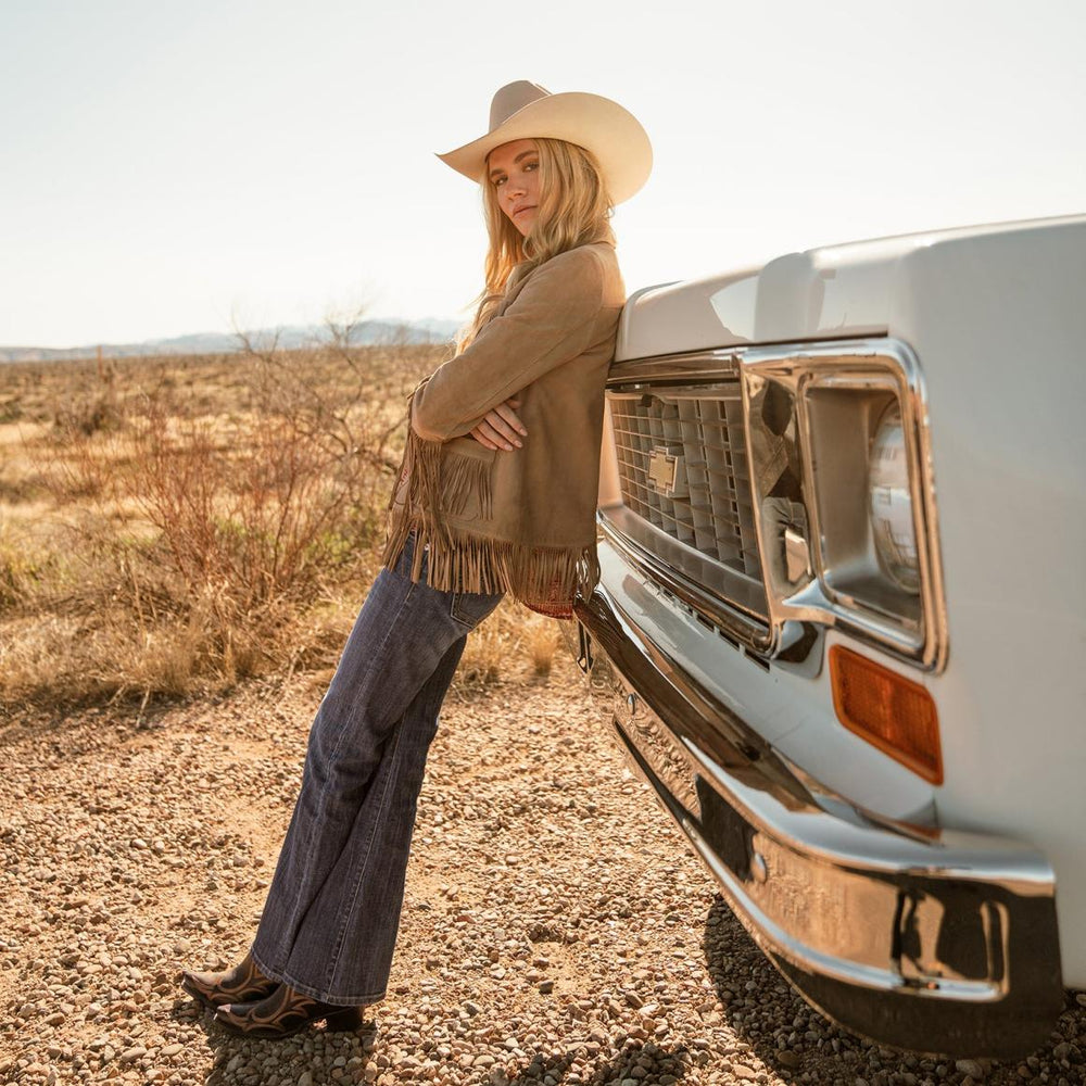 Fringe Suede Jacket Light Tan | Women Stetson Jackets