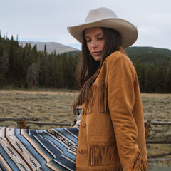 Fringe Suede Jacket Tan | Women Stetson Fringe Jackets