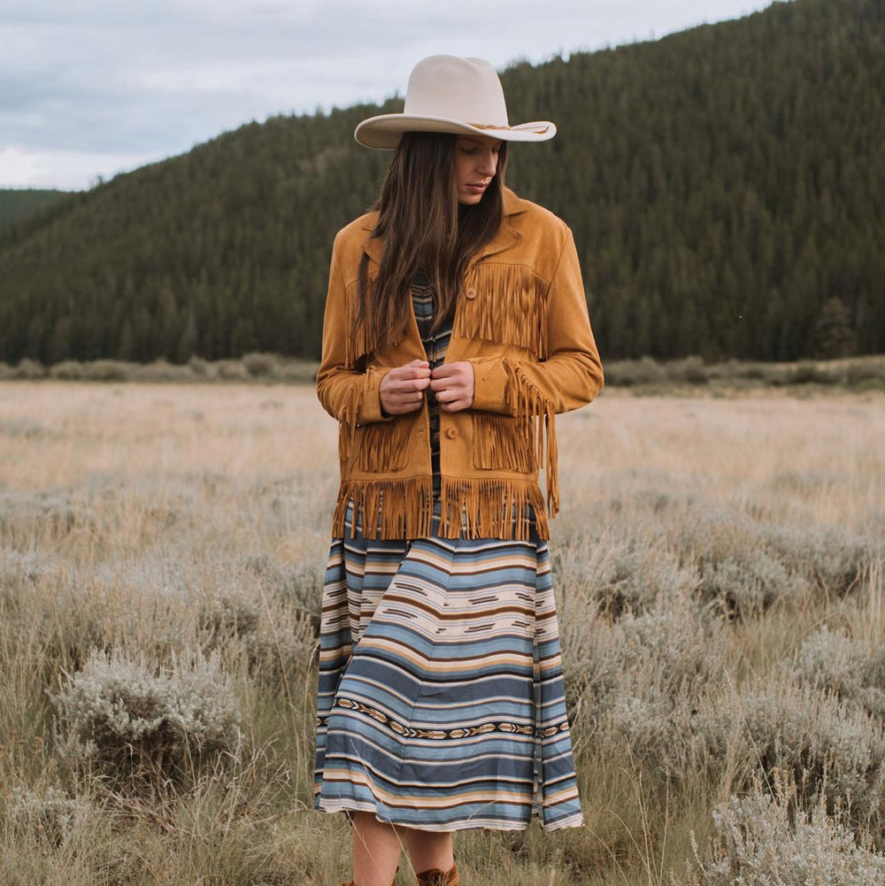 Fringe Suede Jacket Tan | Women Stetson Jackets
