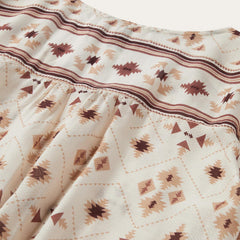 Gaucho Print Herringbone Blouse White | Women Stetson Blouses