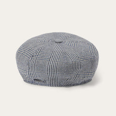 Glen Check Silk/Cotton 8-Panel Cap Blue Check | Men/Women Stetson Caps & Truckers