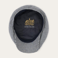 Glen Check Silk/Cotton 8-Panel Cap Blue Check | Men/Women Stetson Caps & Truckers