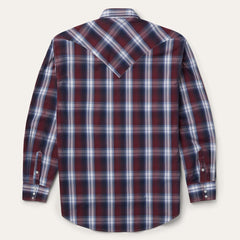 Good Luck Plaid Western Shirt Wine | Men Stetson Classic Cut