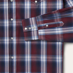 Good Luck Plaid Western Shirt Wine | Men Stetson Classic Cut