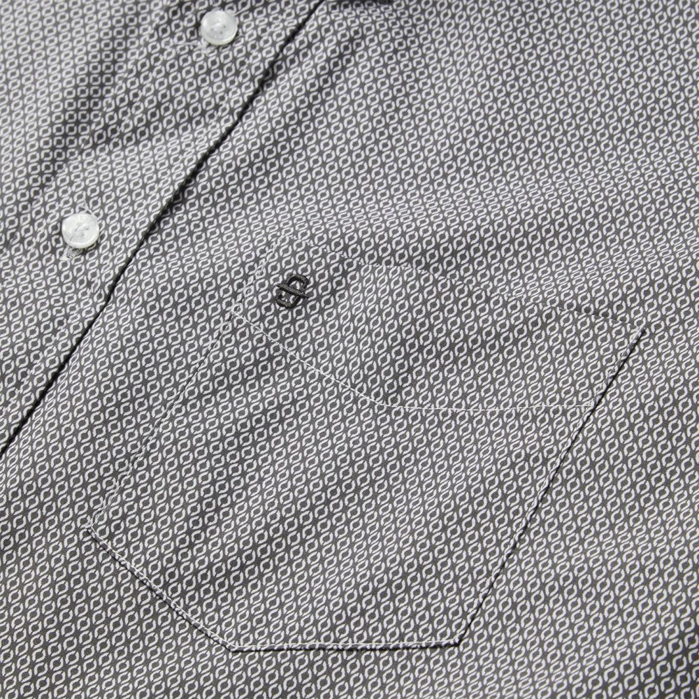 Grey Geo Print Button Front Shirt Grey | Men Stetson Western Shirts