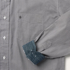 Grey Geo Print Button Front Shirt Grey | Men Stetson Western Shirts