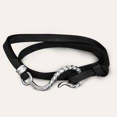 Hook Leather Bracelet Black Leather | Men/Women Stetson Jewelry