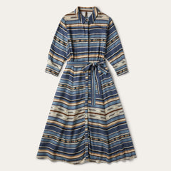 Indigo Serape Print Dress Blue | Women Stetson Midi