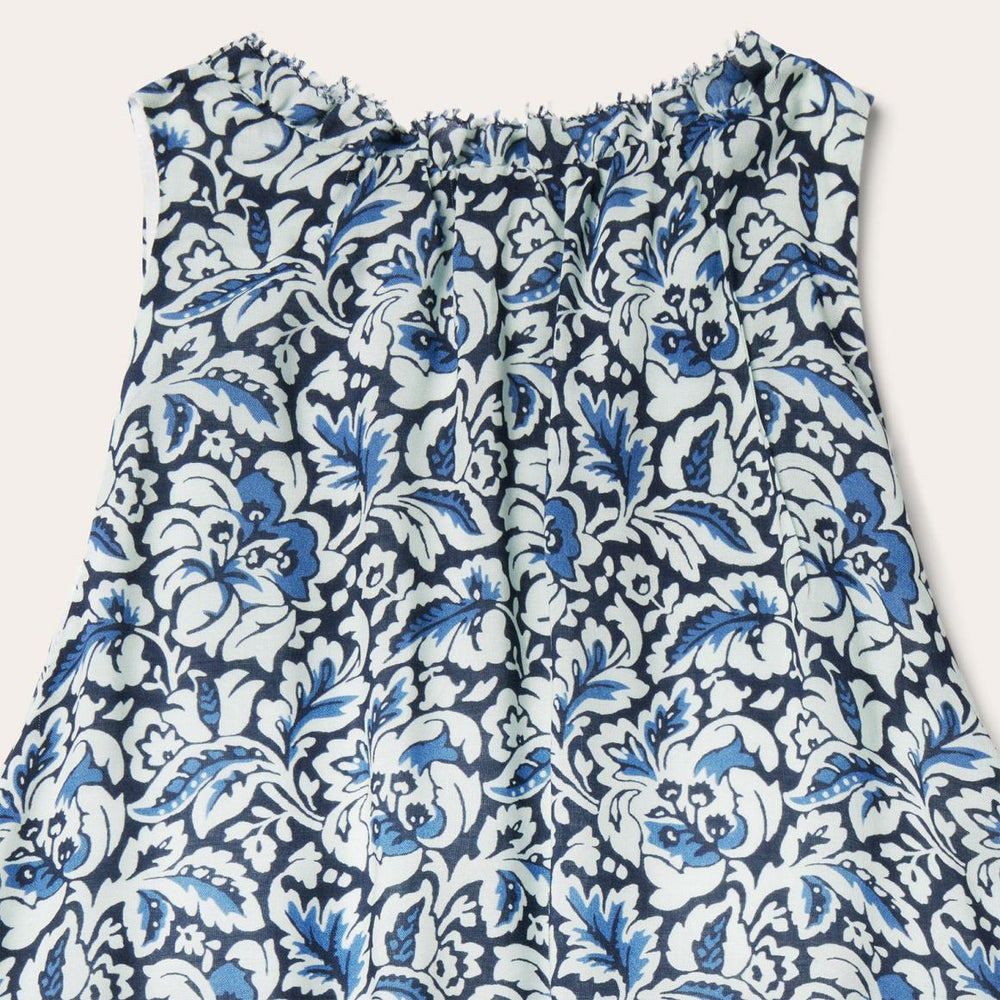 Indigo Tapestry Print Prairie Dress Blue | Women Stetson Midi