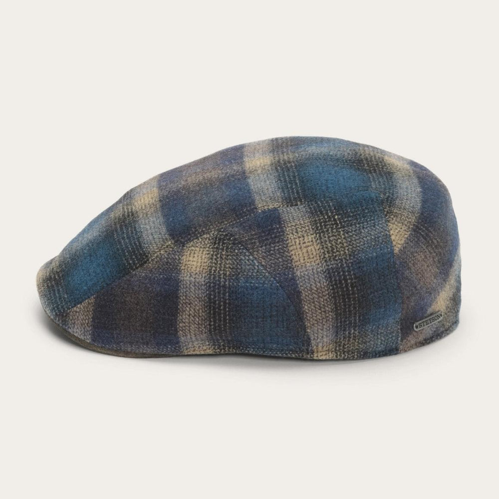 Ivy Virgin Wool Cap Blue Beige Check | Men/Women Stetson Caps & Truckers