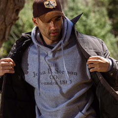 John B. Co. Hooded Sweatshirt Grey | Men Stetson Sweaters & Hoodies